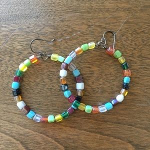 Multi colored hoop earrings